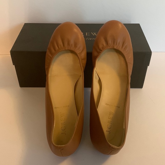J.Crew Cece leather ballet flats in Tan - Picture 1 of 8